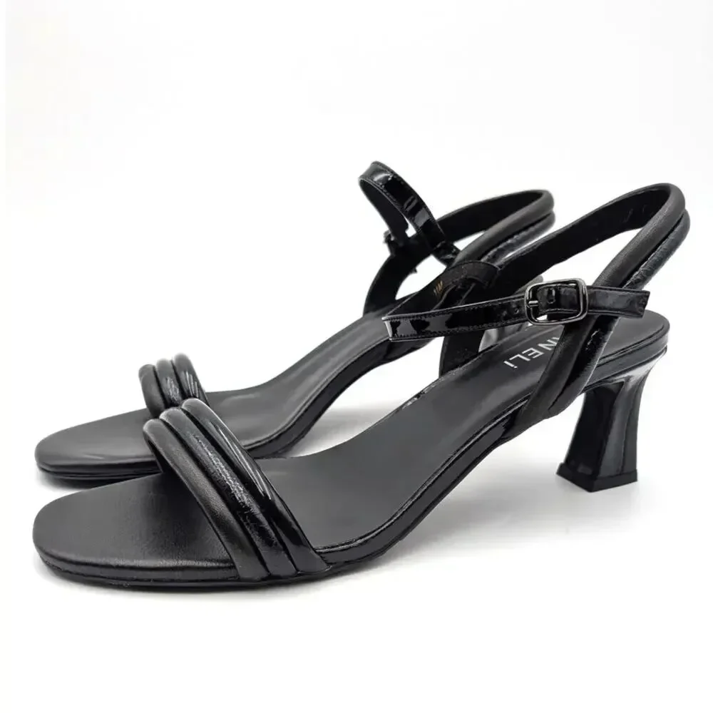 VANELi Lashi Black Kitten Heel Ankle Strap Sandals Size 7M NWOB